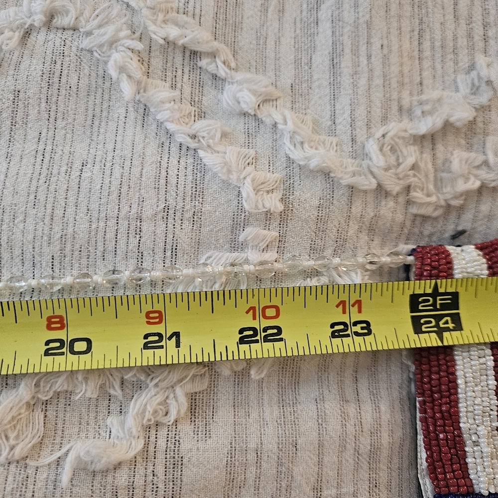 Vintage Moyna Beaded American Flag Purse - Picture 8 of 9